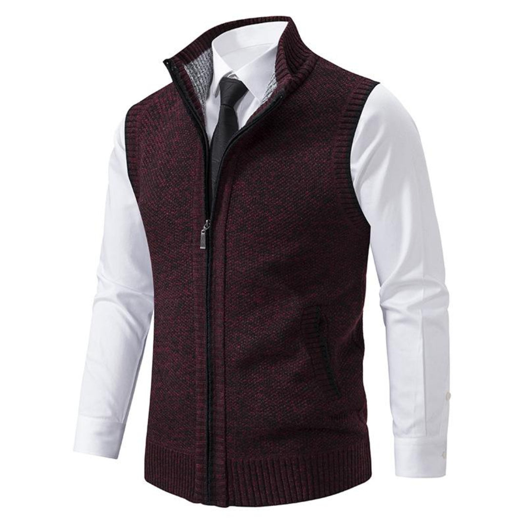 Gilet da uomo con zip e collo alto