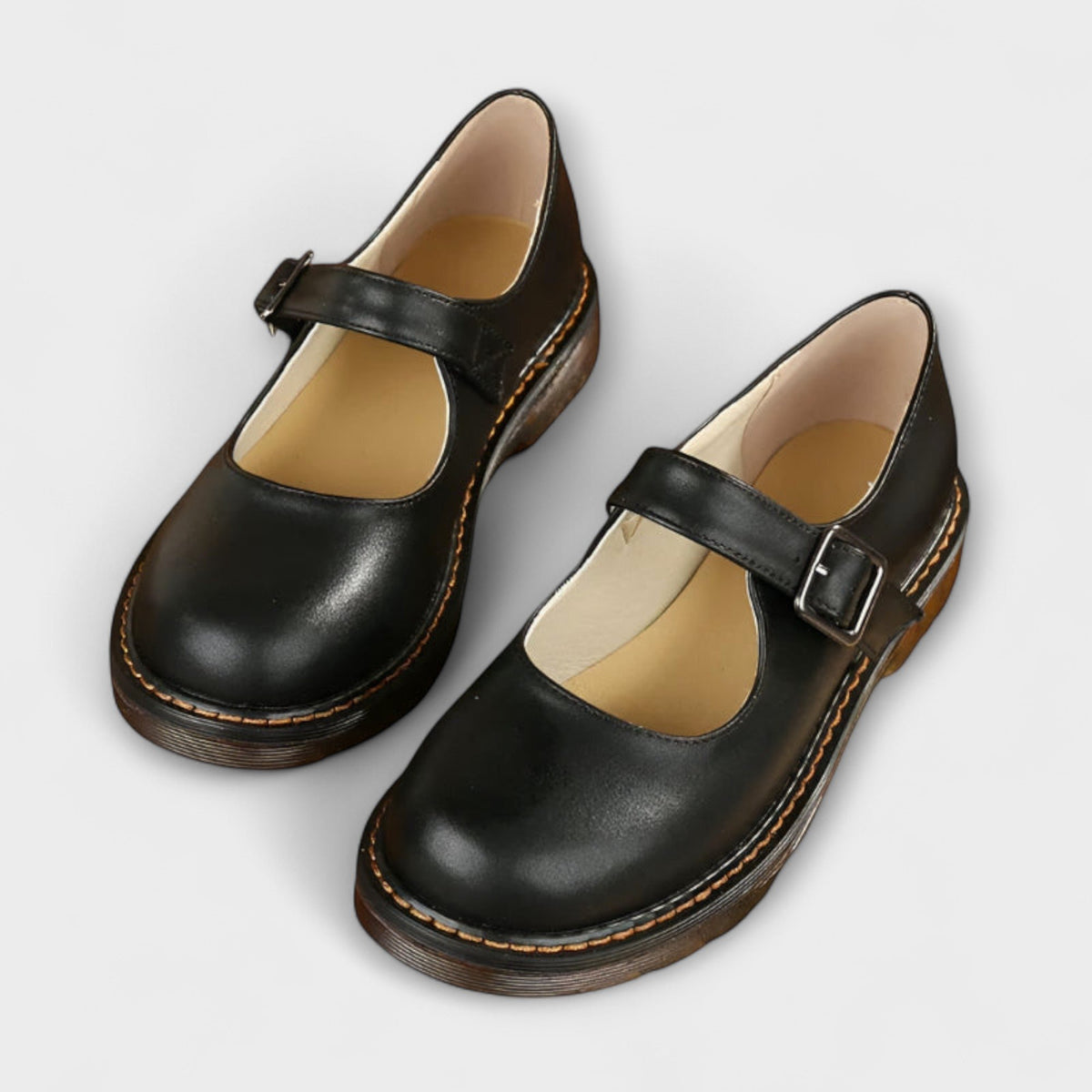 Klasyczne buty mary jane na klamrę damskie - Cora Detail