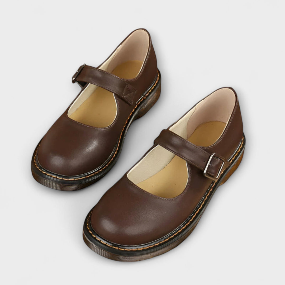 Klasyczne buty mary jane na klamrę damskie - Cora Side