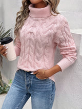 Pull classique en laine pour femme à col roulé - Lila