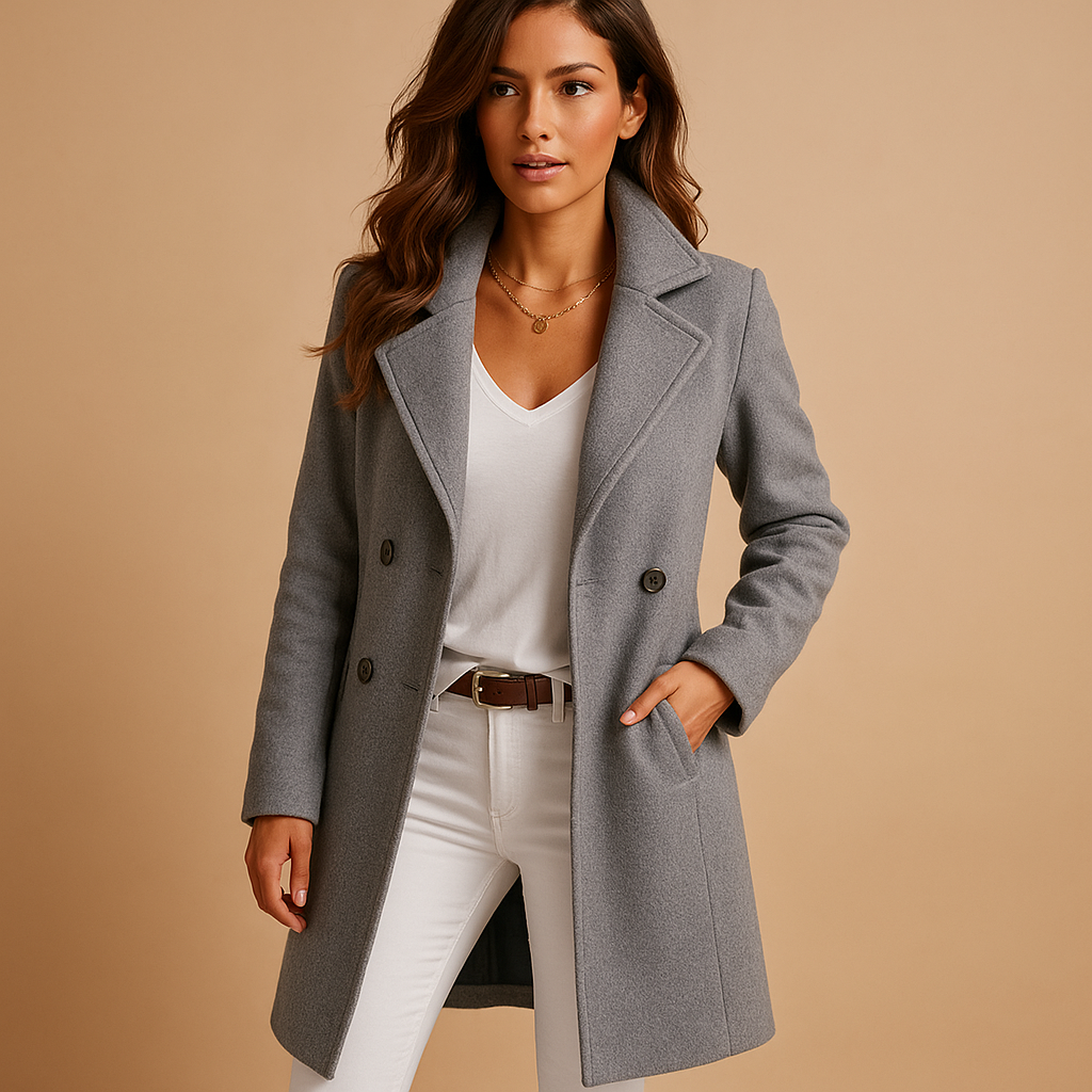 Cappotto lungo doppiopetto da donna