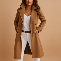 Manteau long croisé pour femme