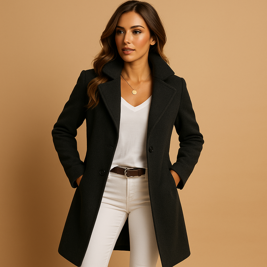 Manteau long croisé pour femme