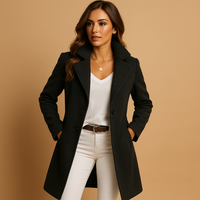 Manteau long croisé pour femme