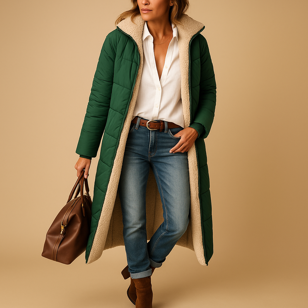 Cappotto invernale lungo da donna con cappuccio e fodera calda | Per tutti i giorni e per le passeggiate