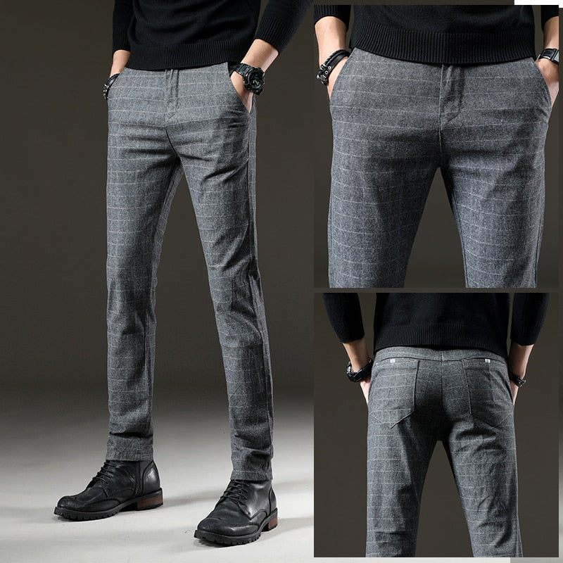 Pantaloni eleganți bărbătești în carouri