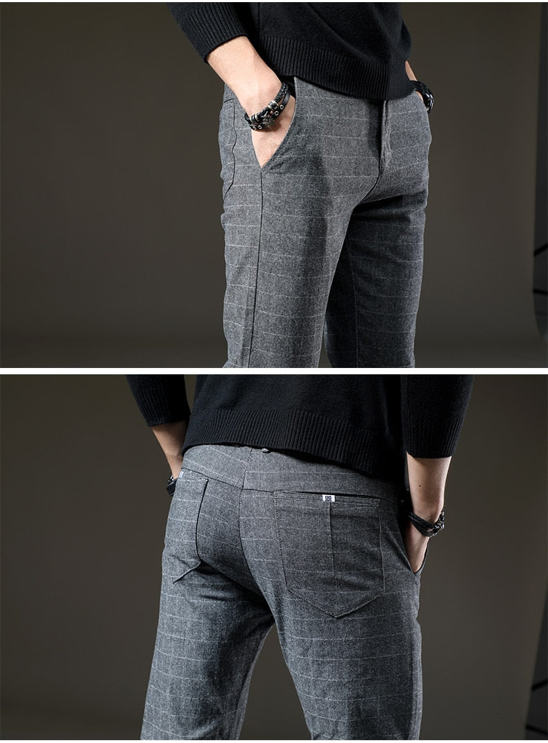 Pantaloni eleganți bărbătești în carouri