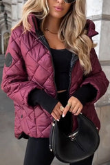 Elegante giacca trapuntata da donna color vino - Ruby