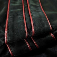 Stylowa skórzana kurtka męska w paski - Cole Detail