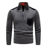 Sweter męski z półgolfem na zamek - Felix Front