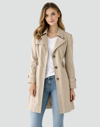 Tailored trencz damski z klapami - Maren Front
