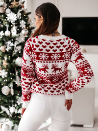 Świąteczny zimowy sweter męski w renifery - Owen Front