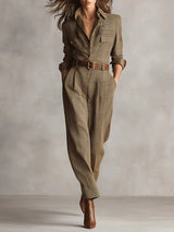 Combinaison utilitaire sophistiquée pour femme avec ceinture - Thea